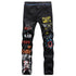 Individuality Fashion Printed Jeans Slim Straight Pants For Men